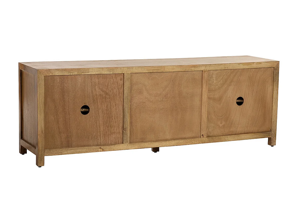 Mueble bajo de madera marrón 2 puertas y 2 cajones 170x40x56h cm