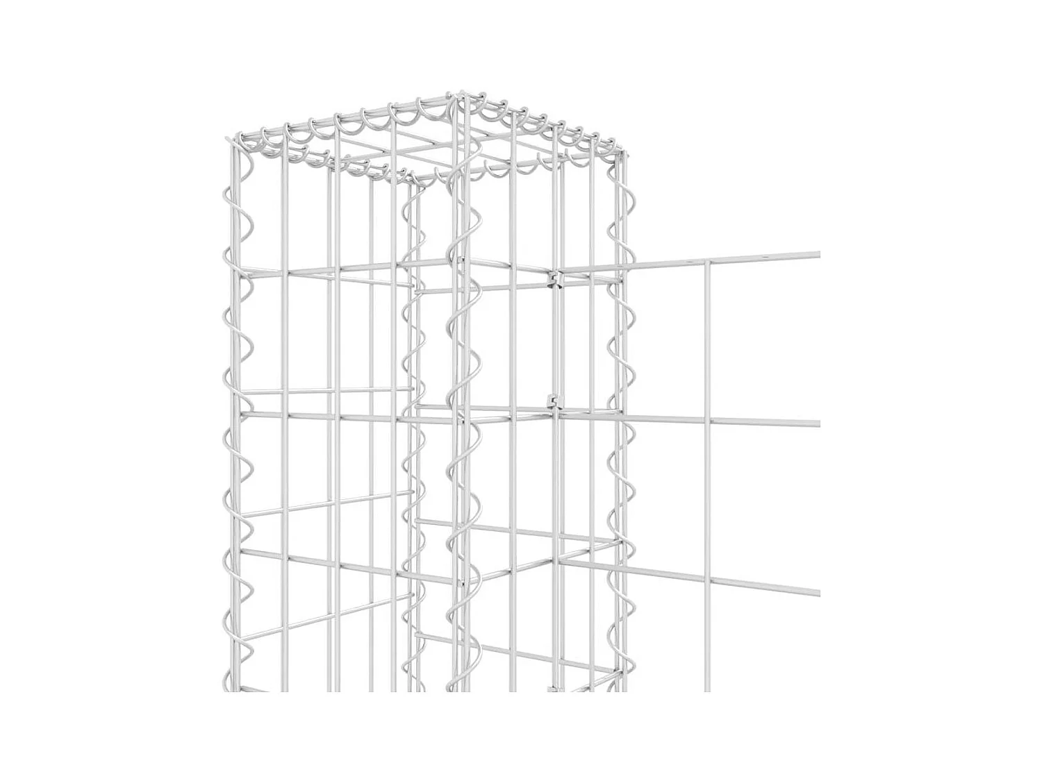 Mur en gabion-Panier de gabion en forme de U avec 6 poteaux Fer 620x20x100 cm