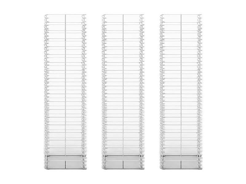 Jeu de panier de gabion 3 pcs Fil galvanisé 25x25x100 cm