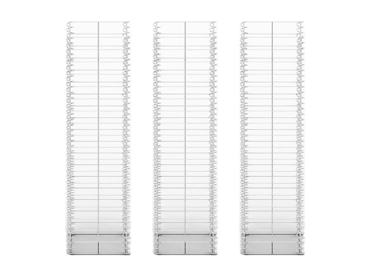 Jeu de panier de gabion 3 pcs Fil galvanisé 25x25x100 cm