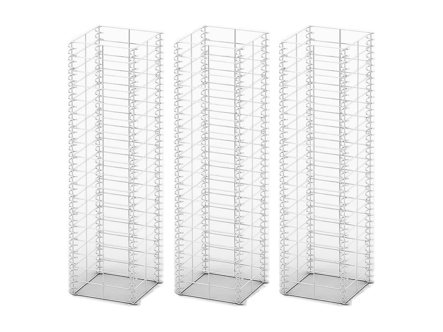 Jeu de panier de gabion 3 pcs Fil galvanisé 25x25x100 cm