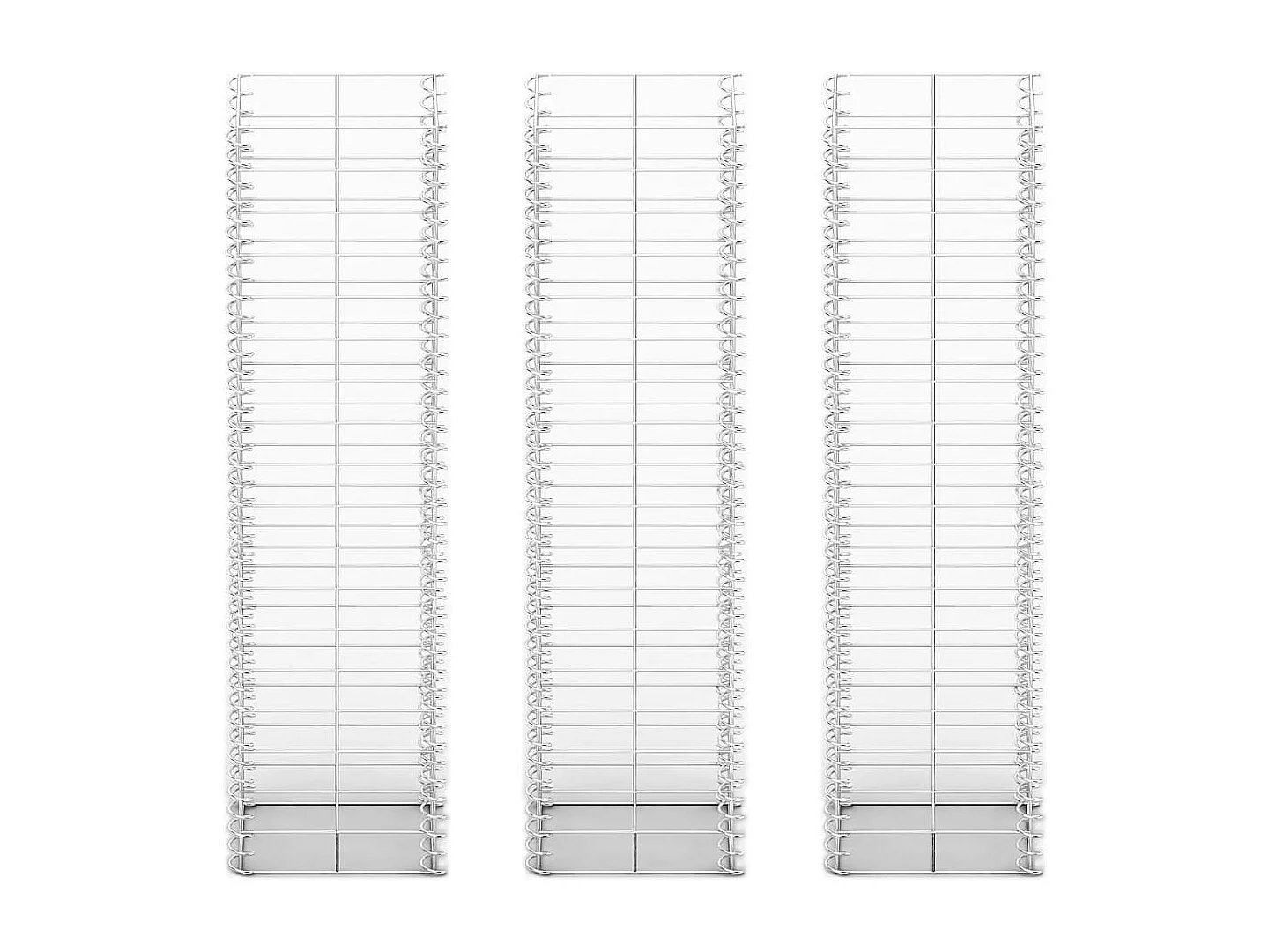 Jeu de panier de gabion 3 pcs Fil galvanisé 25x25x100 cm
