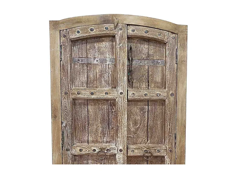 Armário de madeira artesanal castanho 92x42x188 cm