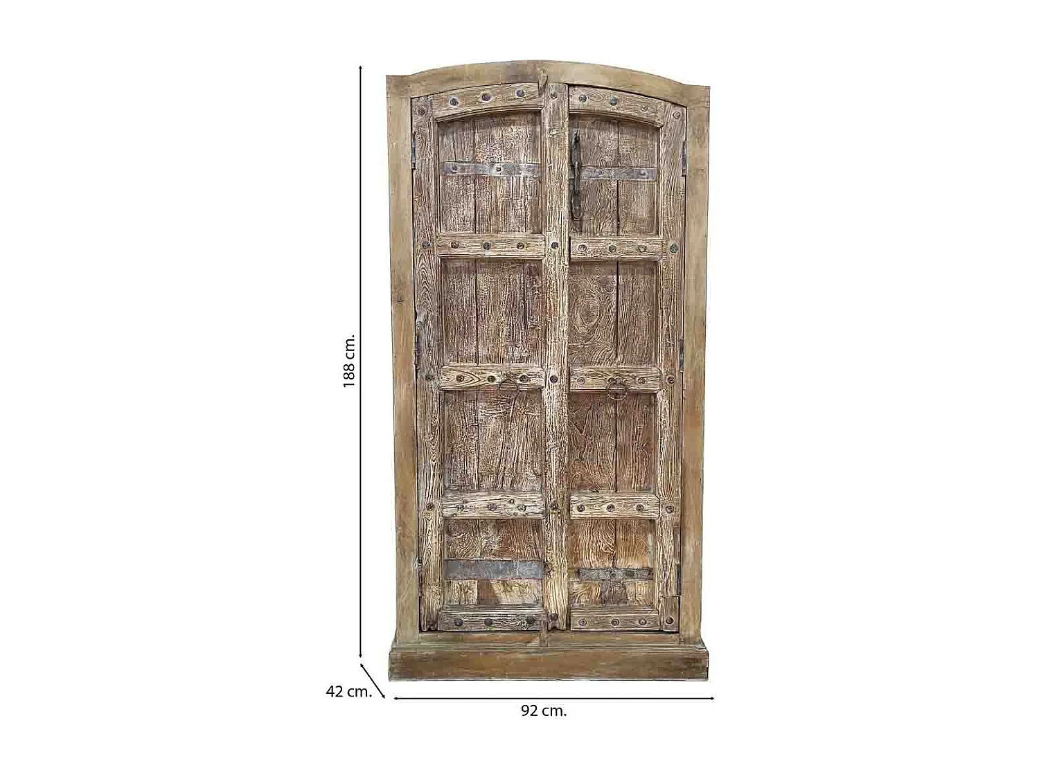 Armoire en bois artisanale marron 92x42x188 (h)