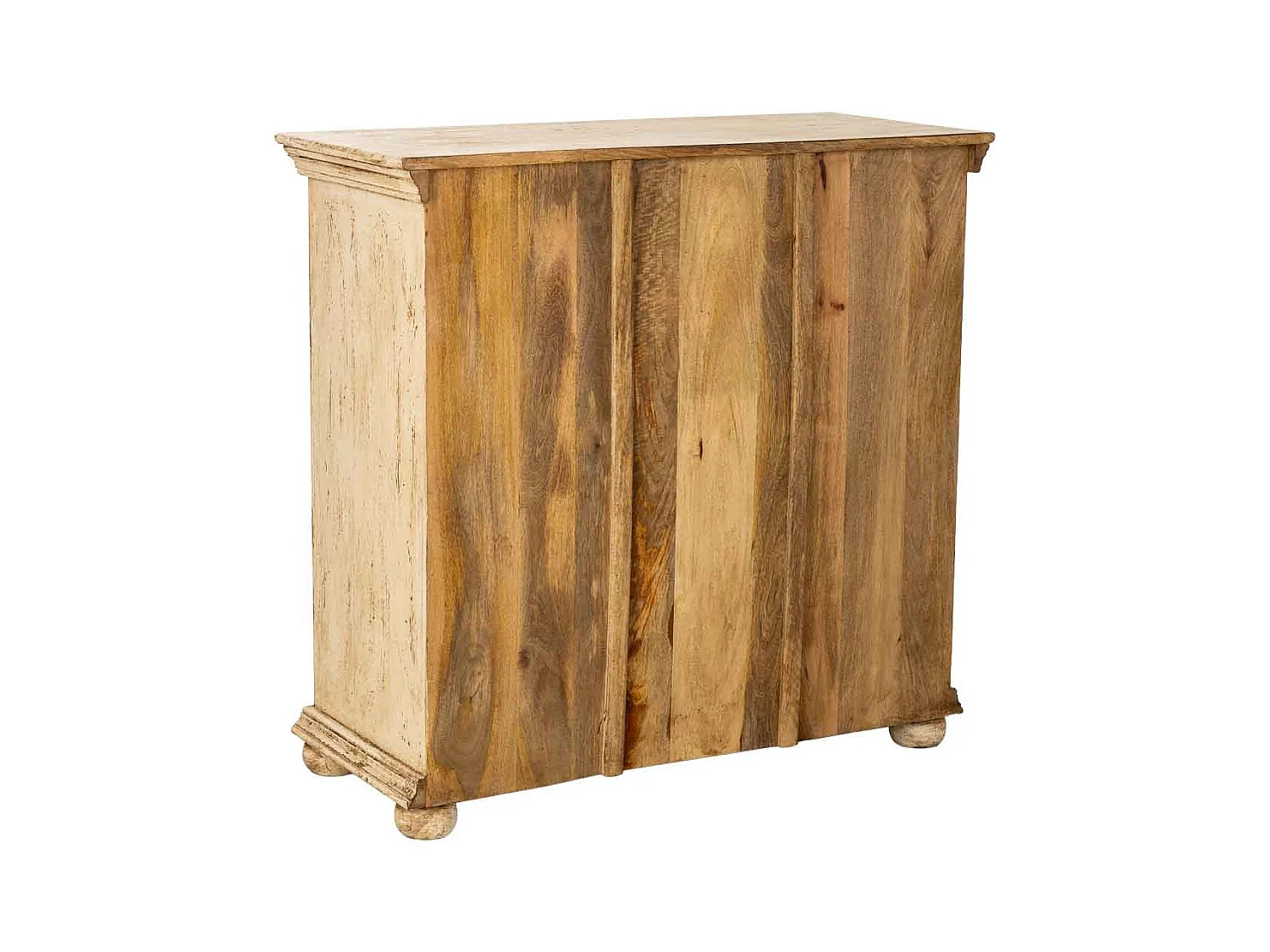 Commode artisanale en bois avec tiroirs beiges, 100x43x95 cm