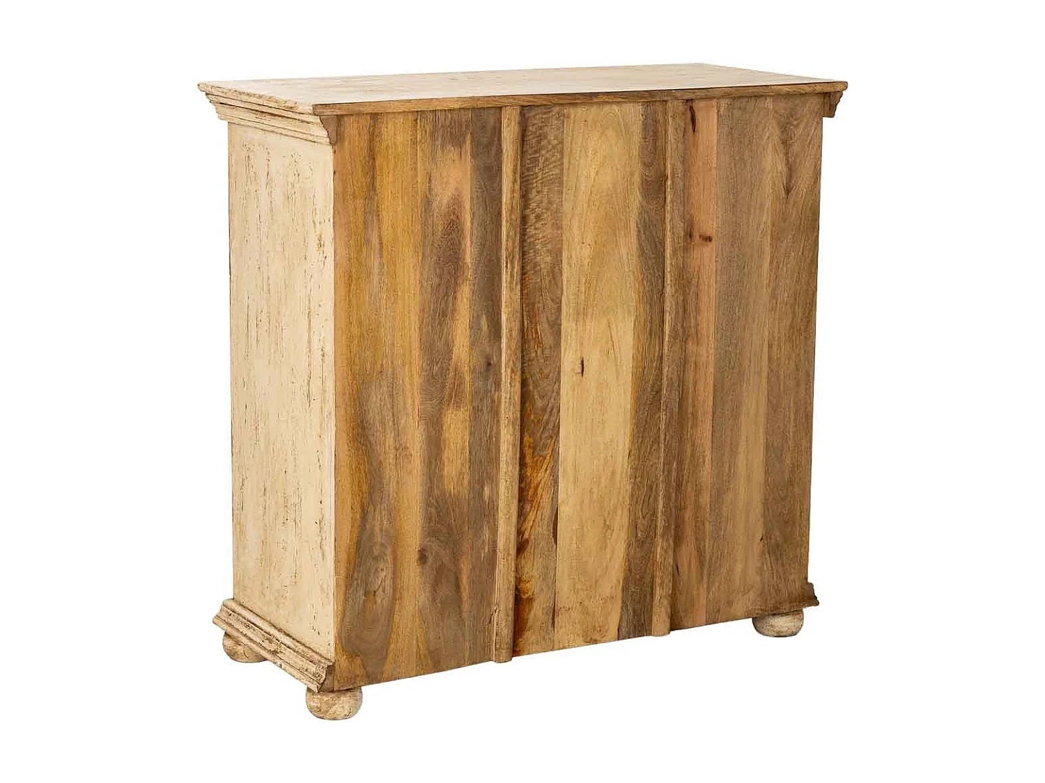 Cómoda artesanal em madeira com gavetas bege, 100x43x95 cm