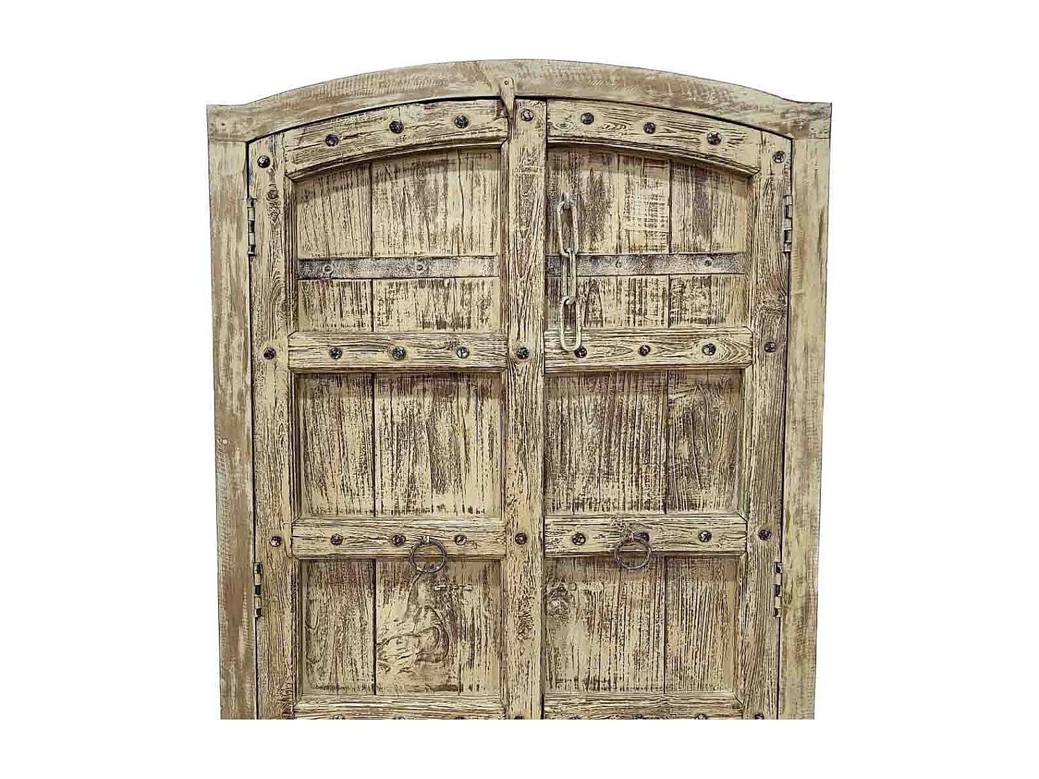 Roupeiro castanho de madeira artesanal 107x42x192 cm de altura