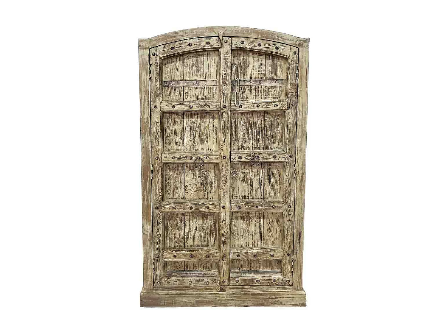 Roupeiro castanho de madeira artesanal 107x42x192 cm de altura