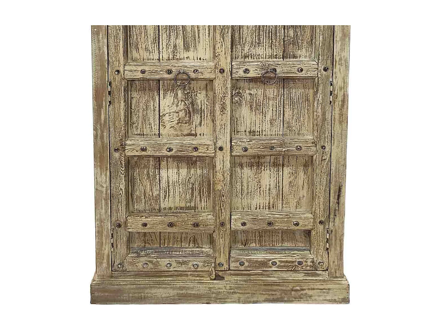 Roupeiro castanho de madeira artesanal 107x42x192 cm de altura