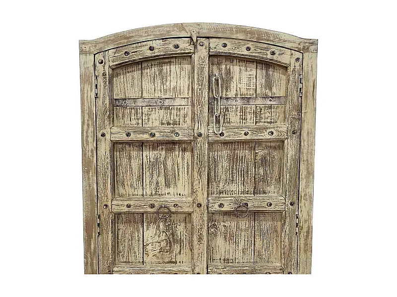 Armario de madera artesanal marrón 107x42x192h