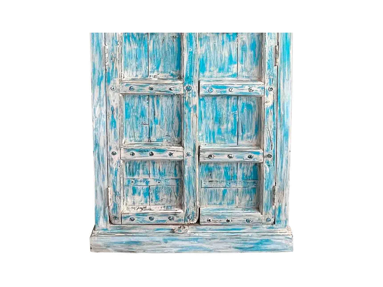 Armoire en bois artisanale bleue 93x42x206 (h)