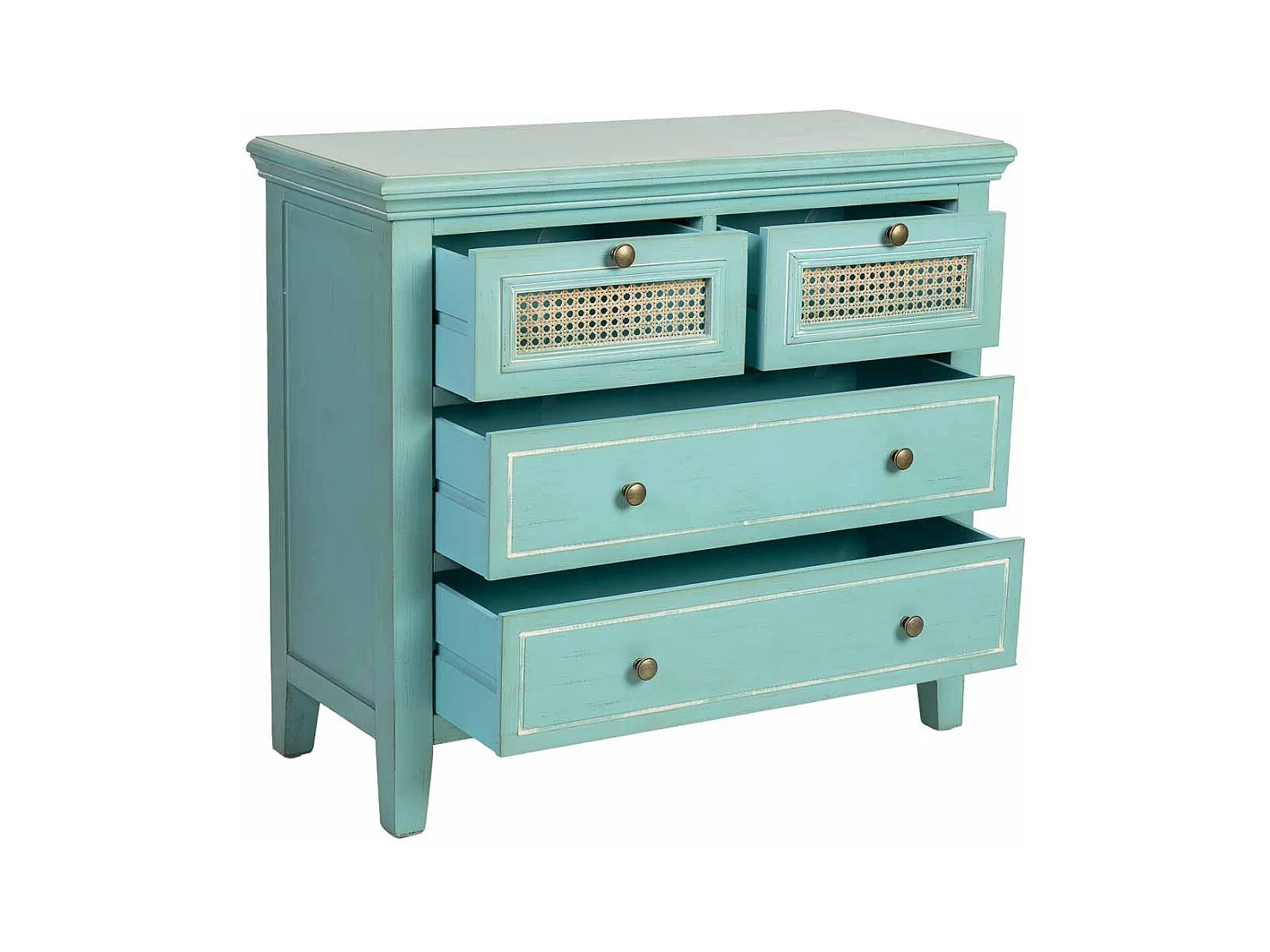 Commode 4 tiroirs en bois 85x36x75 cm