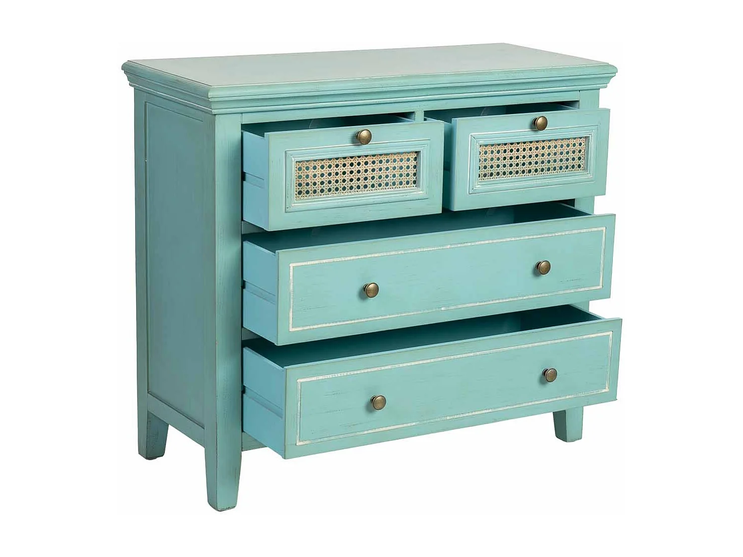 Cómoda de Madera de 4 cajones 85x36x75h cm