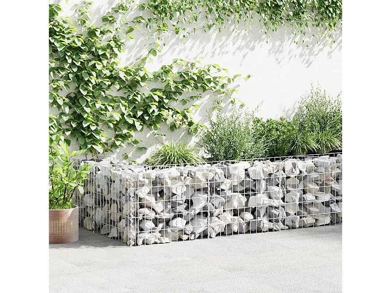 Mur à gabion-Panier de gabion avec couvercles Acier galvanisé 600x50x50 cm