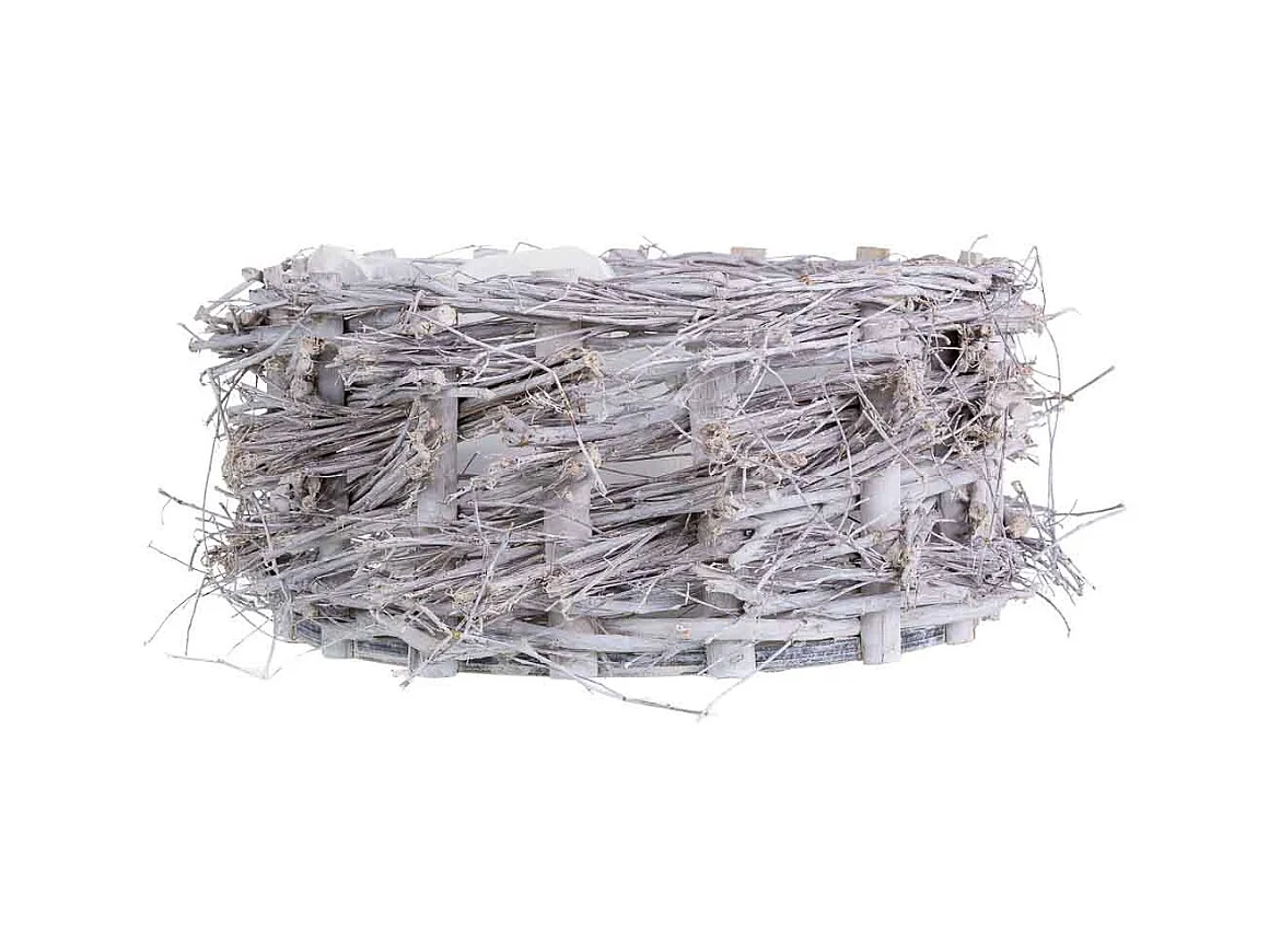 Cesto de vime redondo cinza 28x28x12 cm