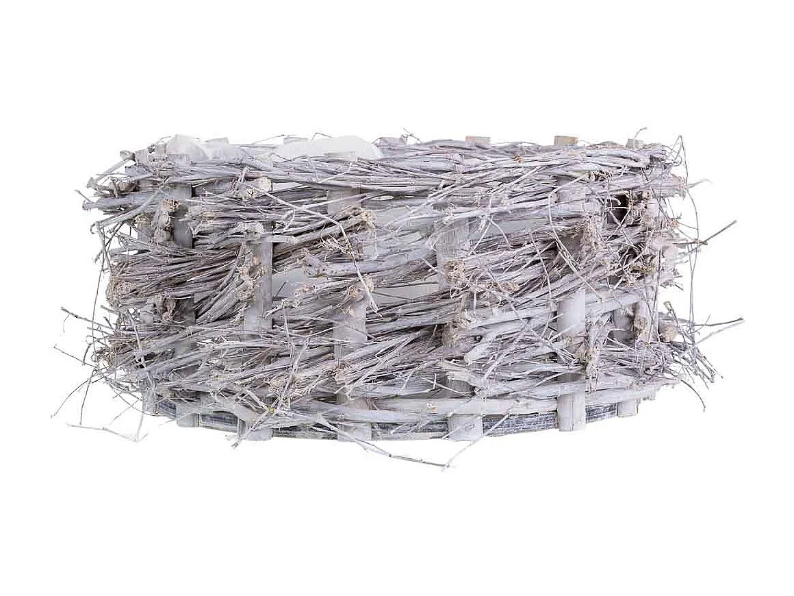 Cesto de mimbre redondo gris 28x28x12h cm