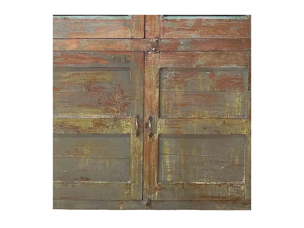 Vitrine de madeira castanha feita à mão, 102x56x155 cm