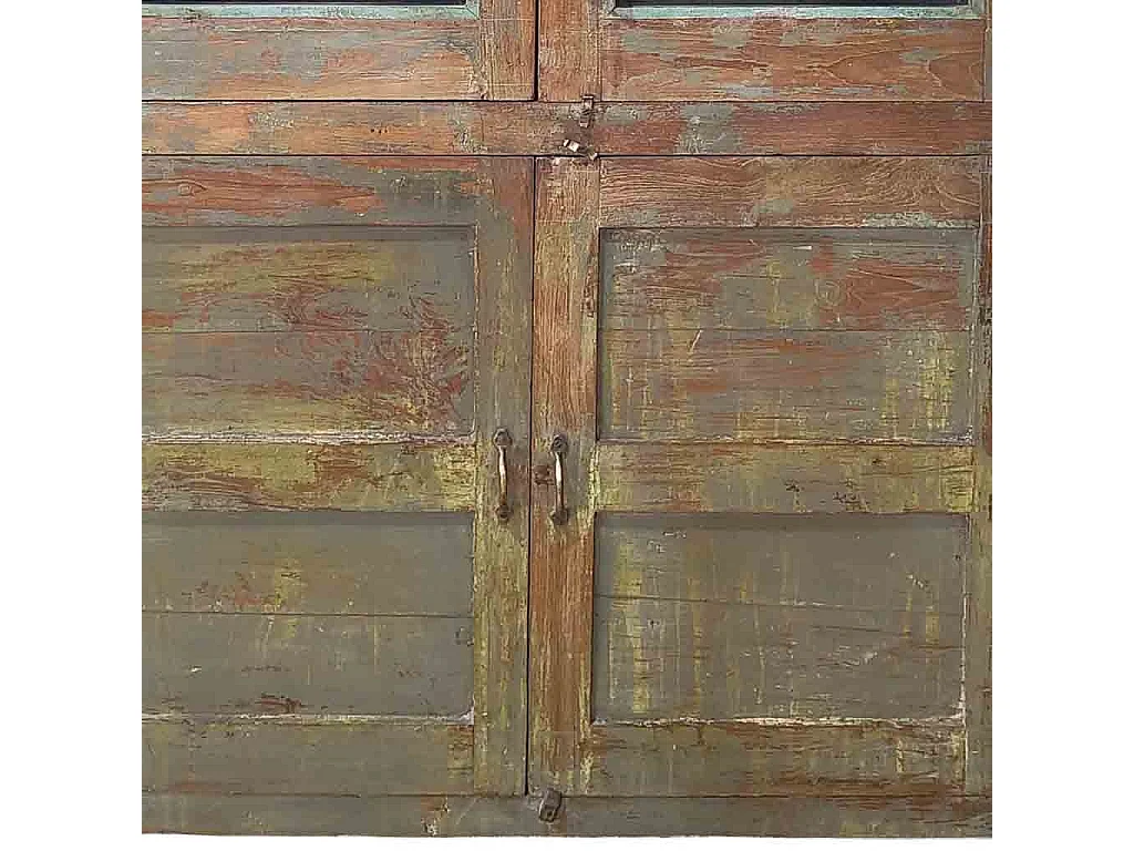 Vitrine de madeira castanha feita à mão, 102x56x155 cm