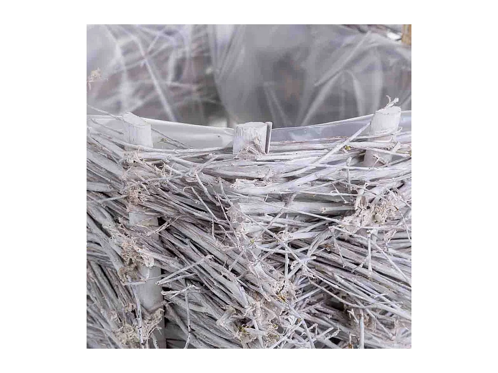 Cesto de vime quadrado cinza 21x21x13 cm