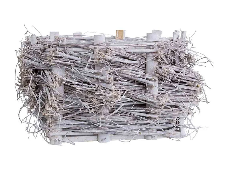 Cesto de mimbre cuadrado gris 21x21x13h cm