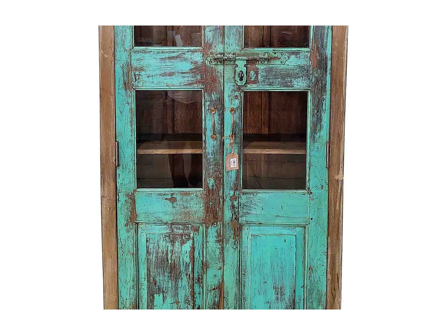 Vitrina de madera marrón 98x39x200h cm