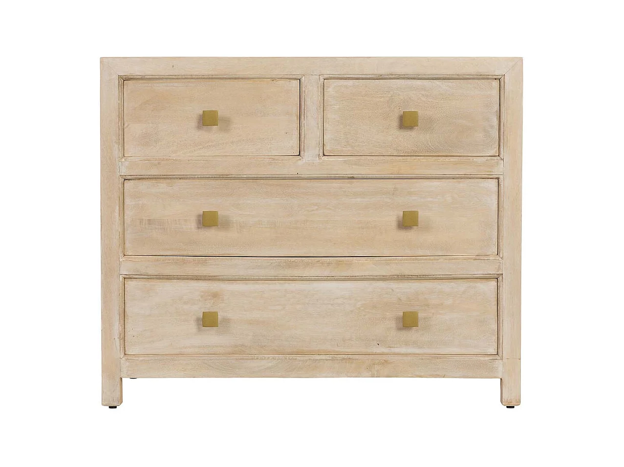 Commode blanche en bois avec 2 tiroirs et 2 portes 90x45x75 cm