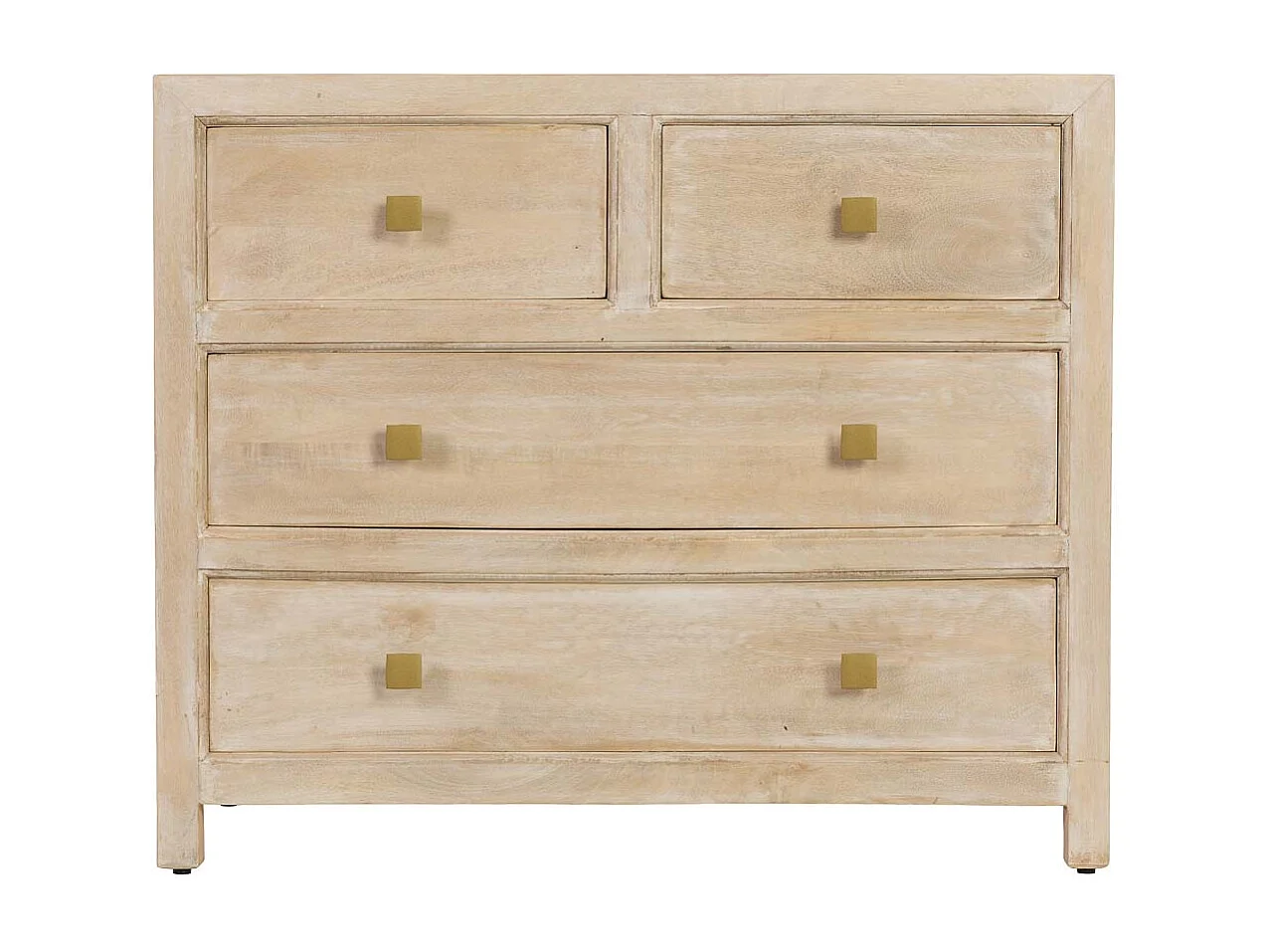 Cómoda em madeira branca com 2 gavetas e 2 portas 90x45x75 cm