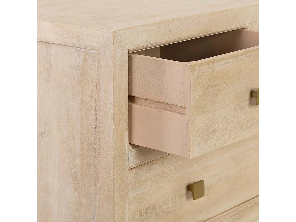 Cómoda em madeira branca com 2 gavetas e 2 portas 90x45x75 cm