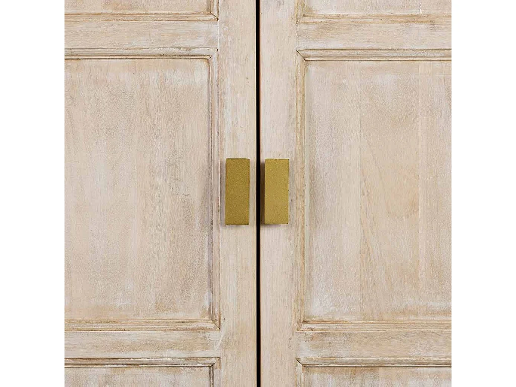 Armoire en bois beige avec 4 portes 90x40x180 cm