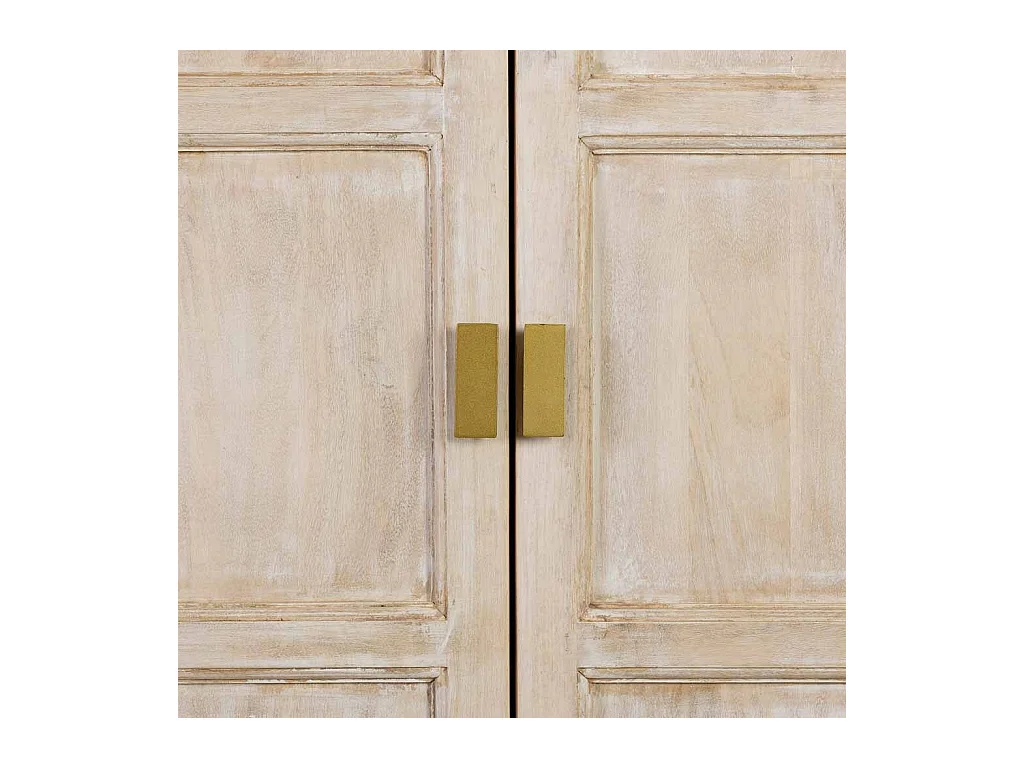 Roupeiro de madeira bege com 4 portas 90x40x180 cm