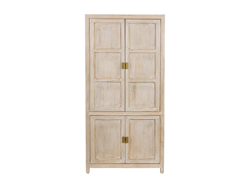 Armario de madera beige 4 puertas 90x40x180h cm