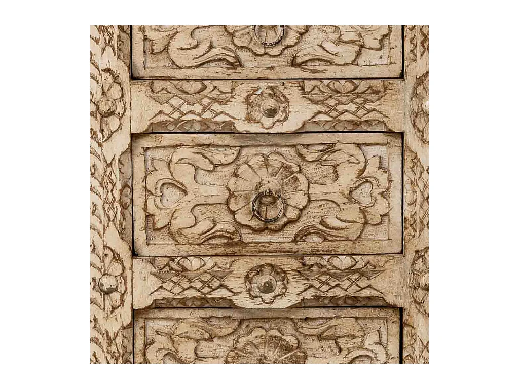 Sinfonier de Madera artesanal con 5 cajones blanco 45x40x100h cm