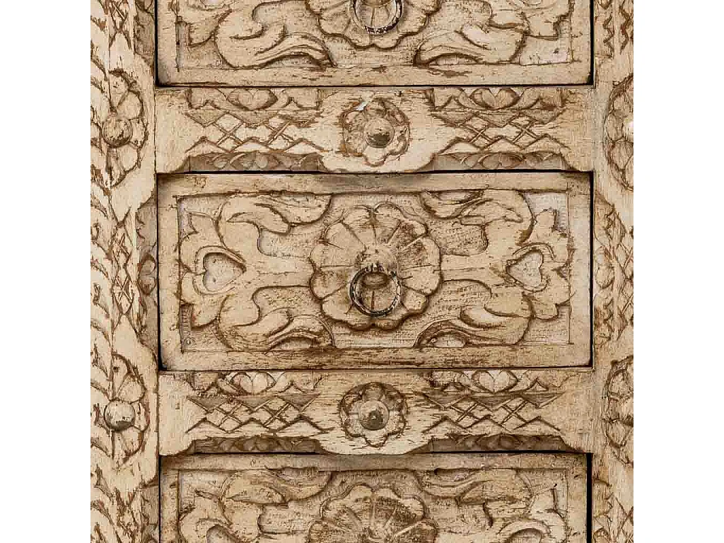 Sinfonier de Madera artesanal con 5 cajones blanco 45x40x100h cm