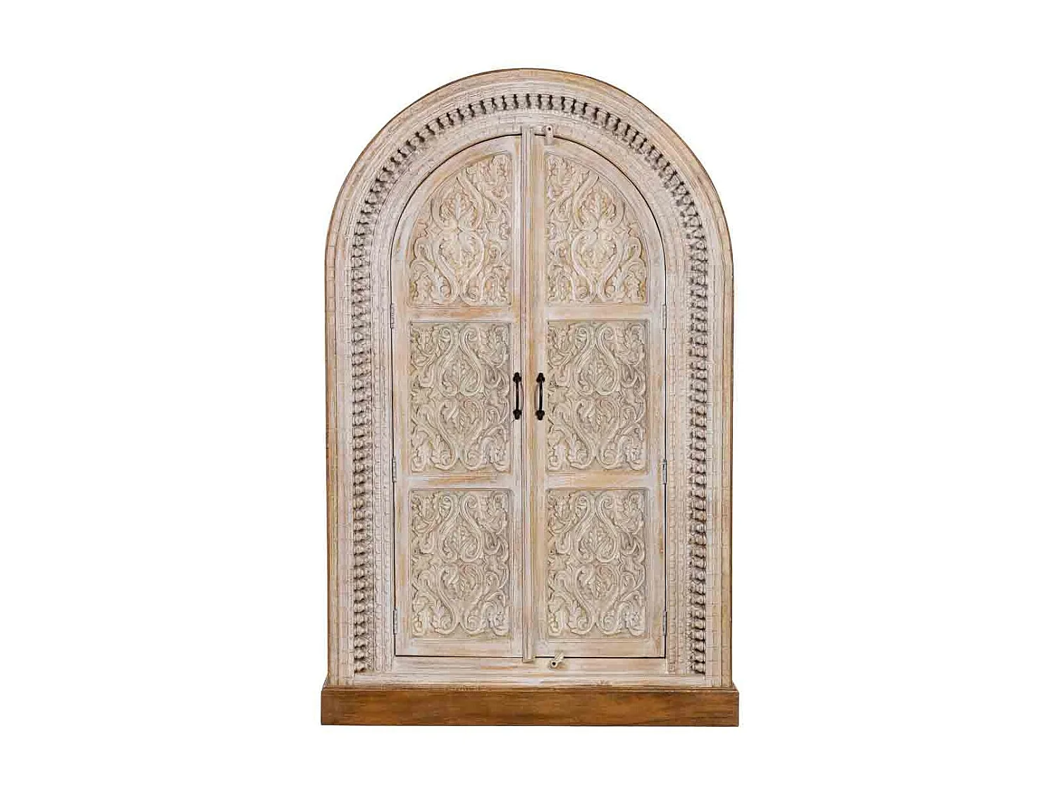 Roupeiro de madeira castanho e branco com 2 portas 112x41x181 cm