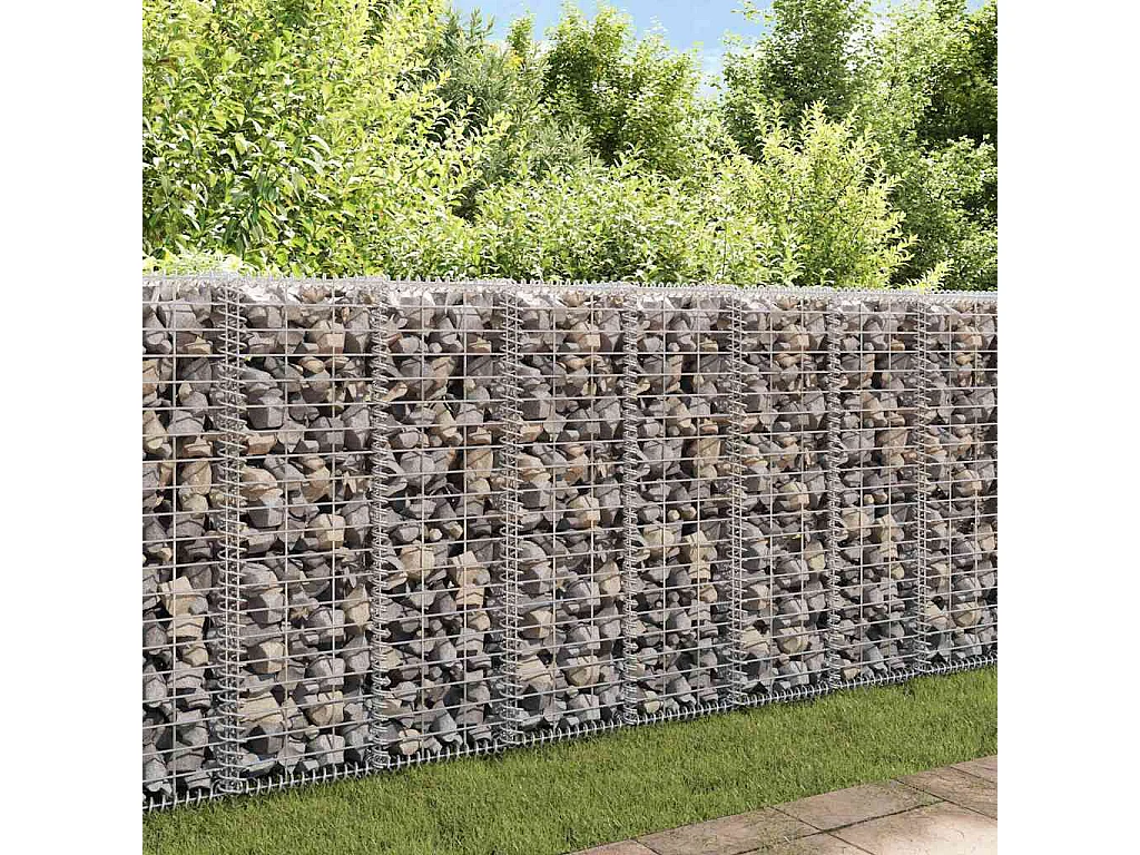 Mur à gabion-Panier de gabion avec couvercles Acier galvanisé 20x20x100 cm