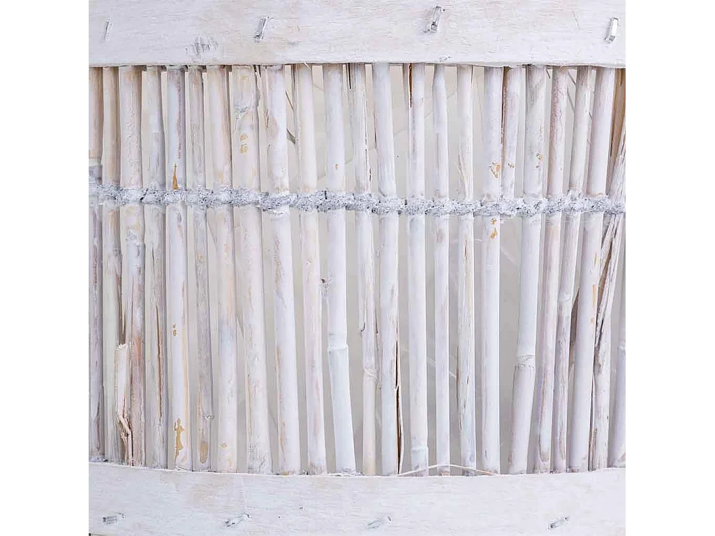 Cesto de bambu redondo branco 18x18x11 cm