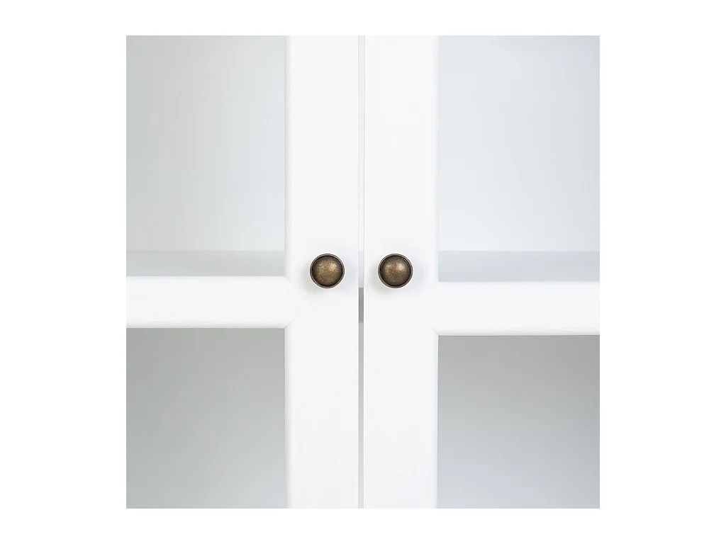 Vitrine en bois blanc avec 2 portes et 2 tiroirs 94x41x180,5 h