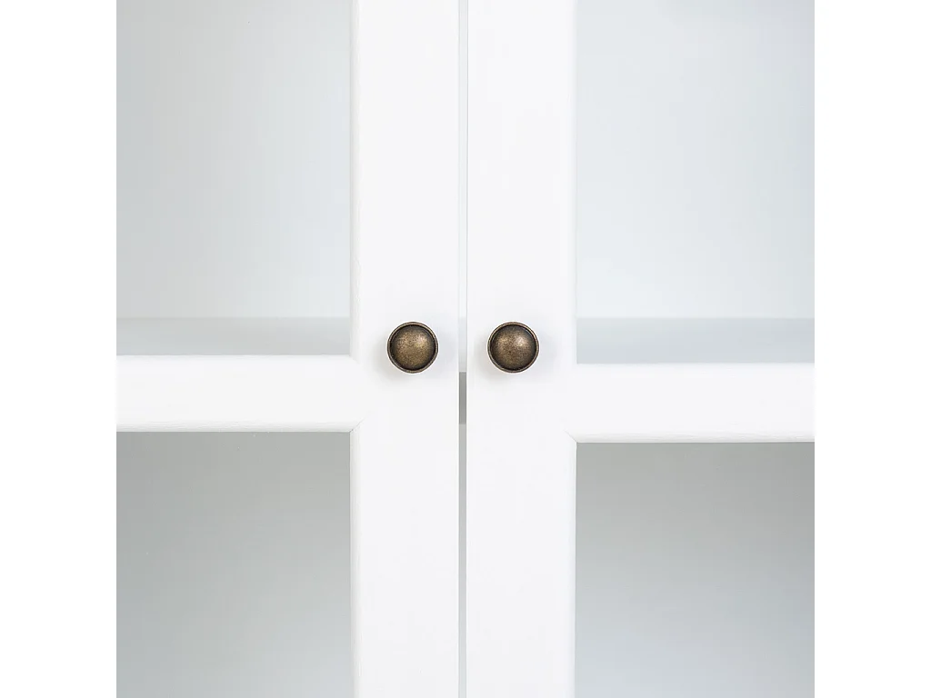 Vitrina de madera blanca con 2 puertas y 2 cajones 94x41x180.5h cm