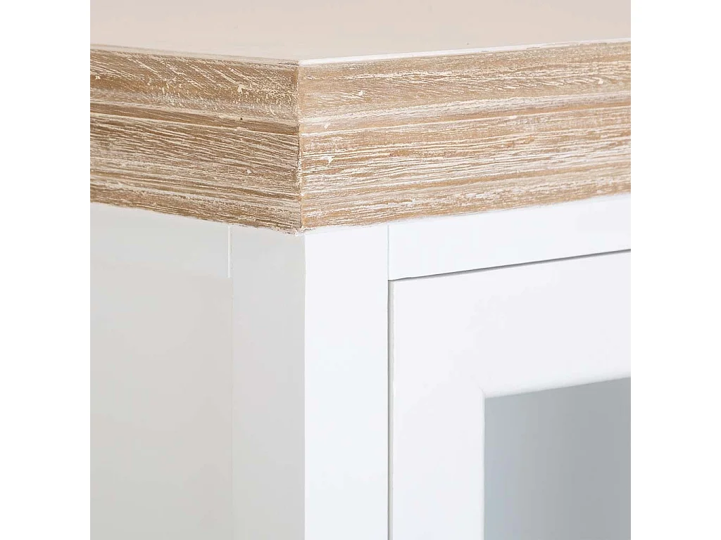 Vitrina de madera blanca con 2 puertas y 2 cajones 94x41x180.5h cm