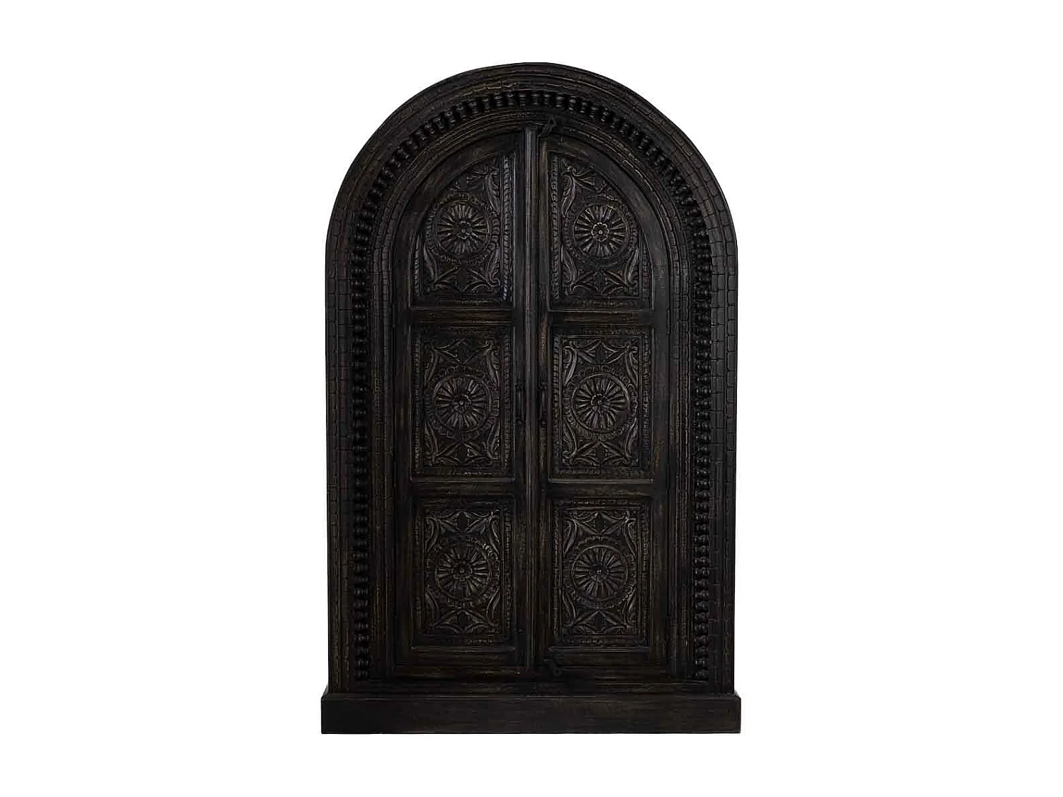 Roupeiro de madeira preto feito à mão, 112x41x181 cm