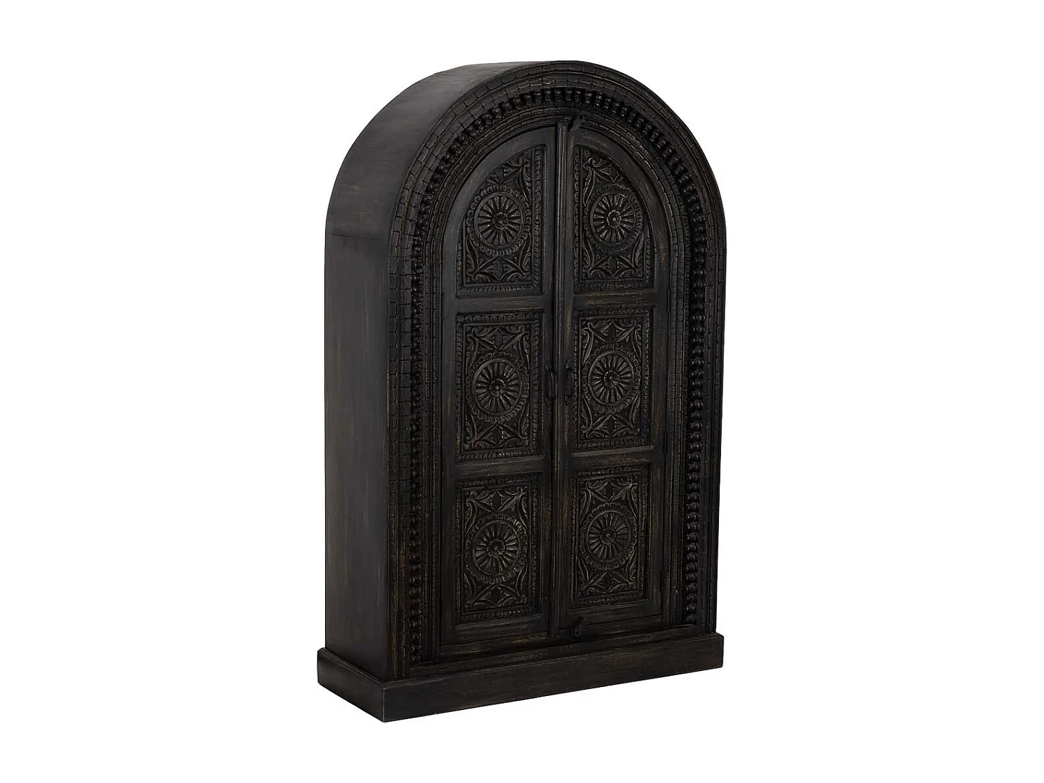 Roupeiro de madeira preto feito à mão, 112x41x181 cm