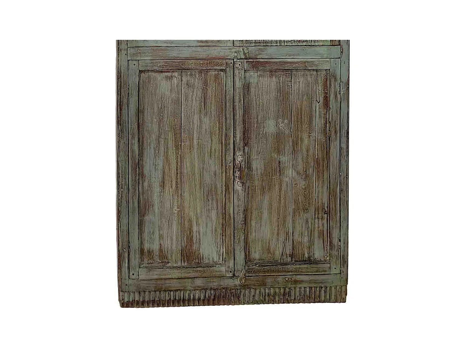 Vitrine en bois artisanal bleu 91x30x196 (h)