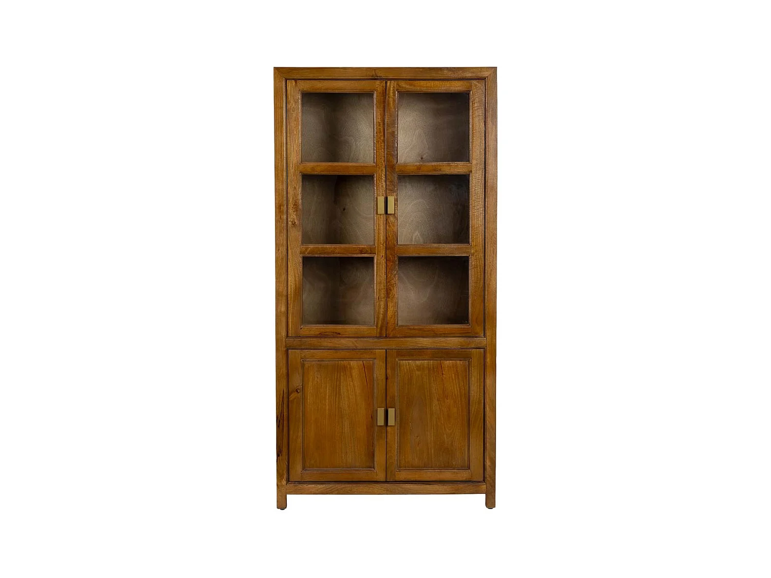 Vitrine en bois marron à 4 portes, 90x40x180 cm