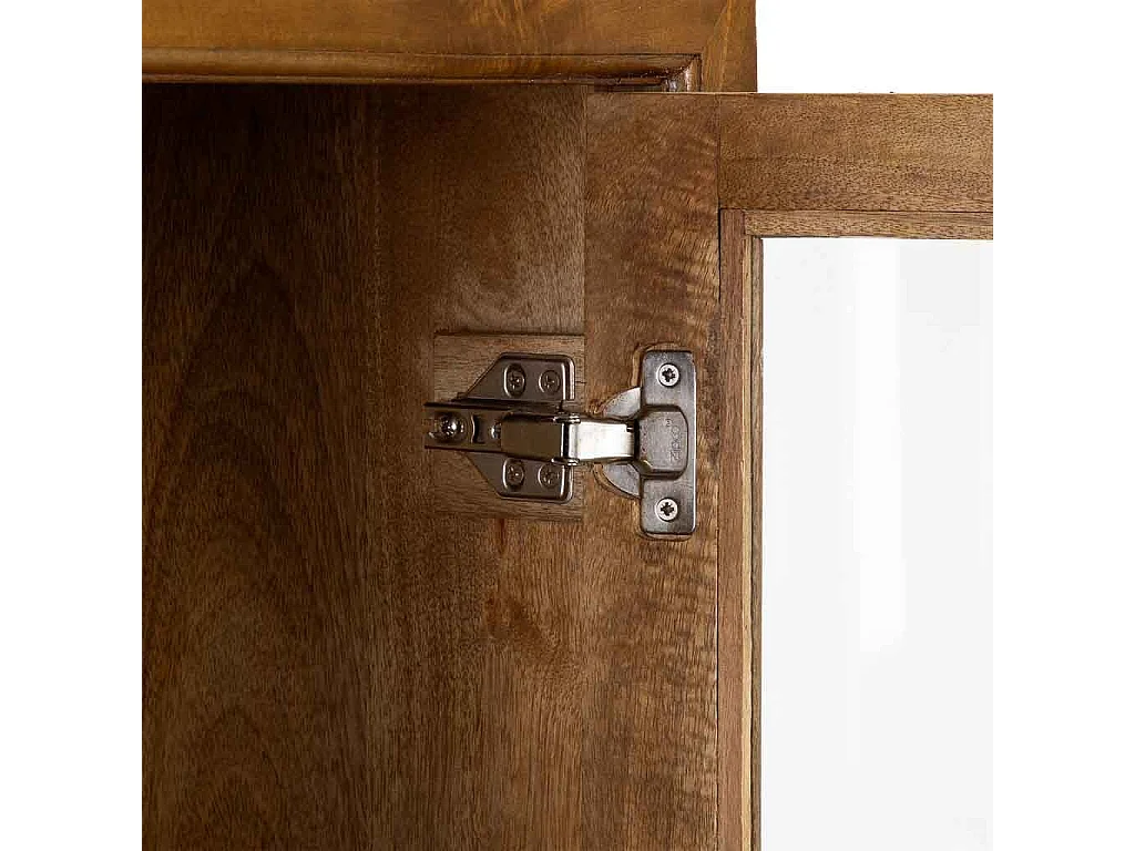 Vitrine en bois marron à 4 portes, 90x40x180 cm