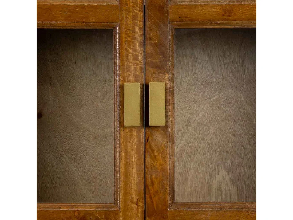 Vitrine en bois marron à 4 portes, 90x40x180 cm