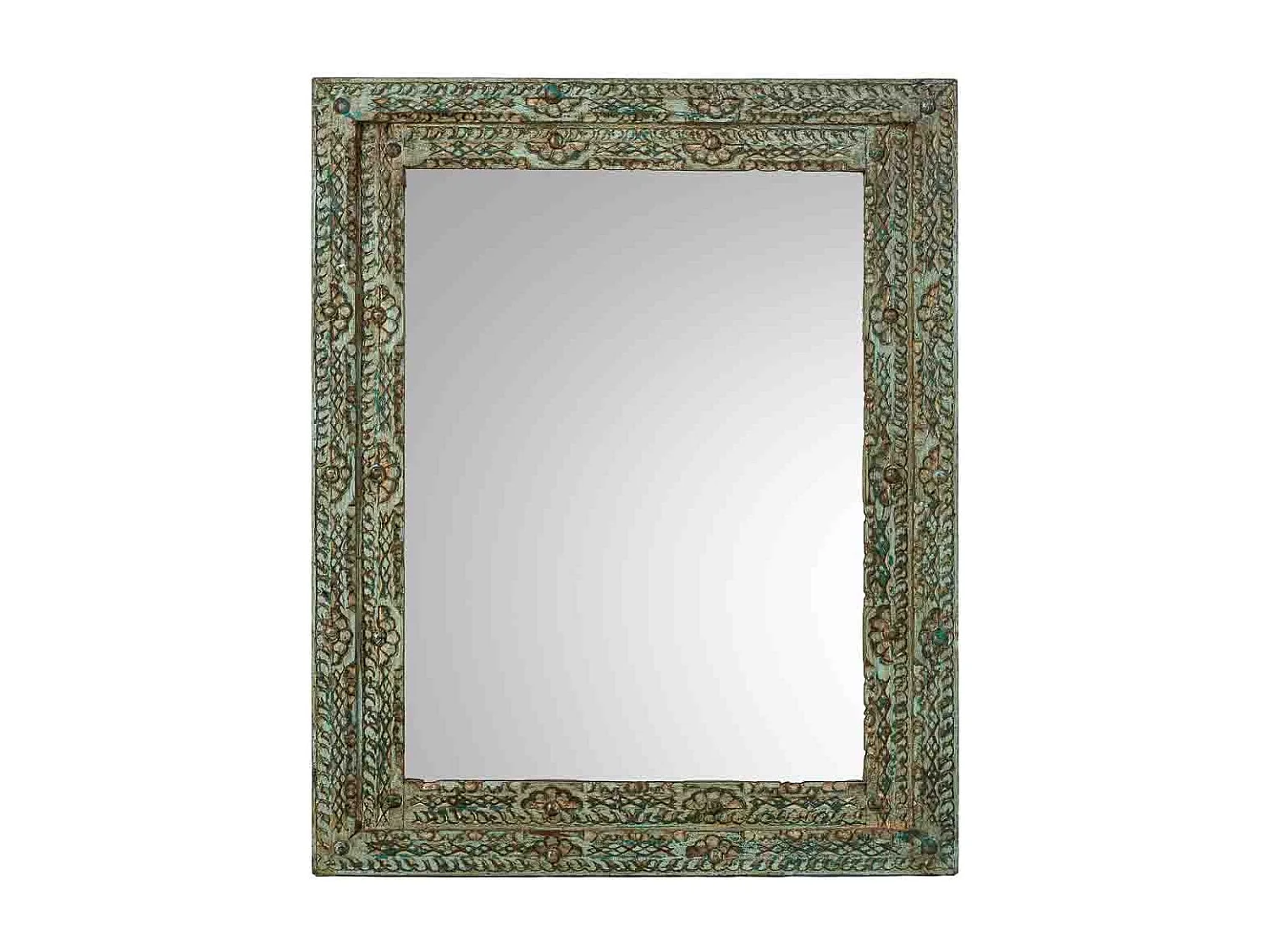 Espejo de Madera artesanal azul 80x3x100h cm