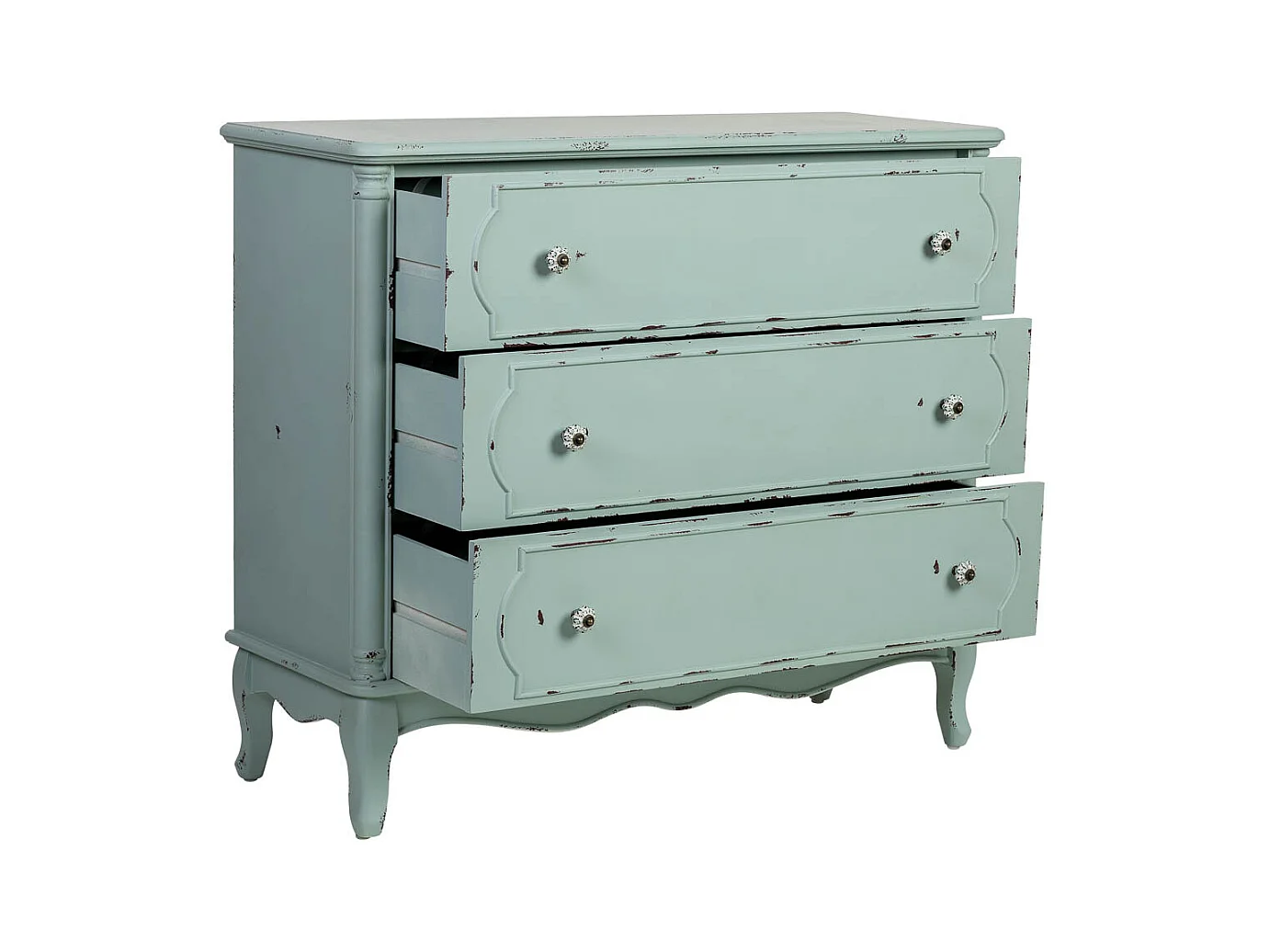 Cómoda de Madera de 3 cajones 100x38x86.5h cm