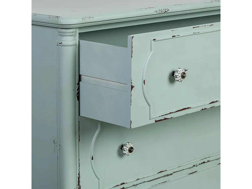 Commode 3 tiroirs en bois 100x38x86,5 cm