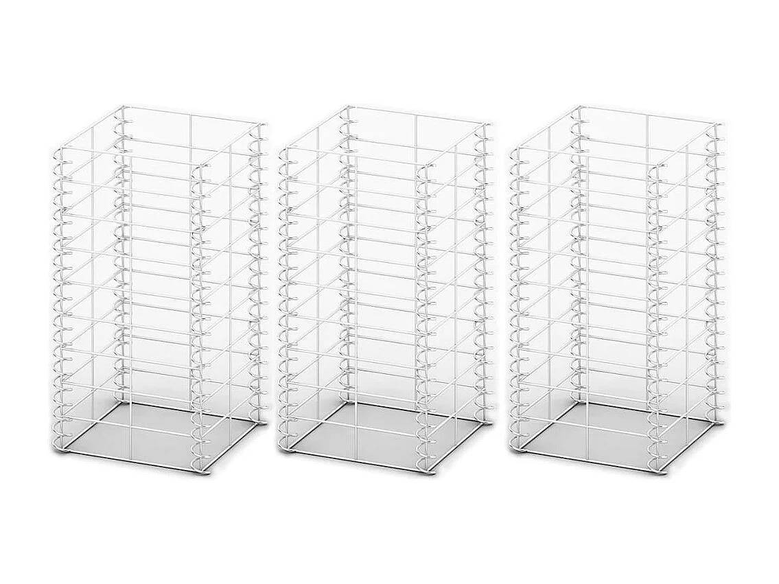 Jeu de panier de gabion 3 pcs Fil galvanisé 25x25x50 cm