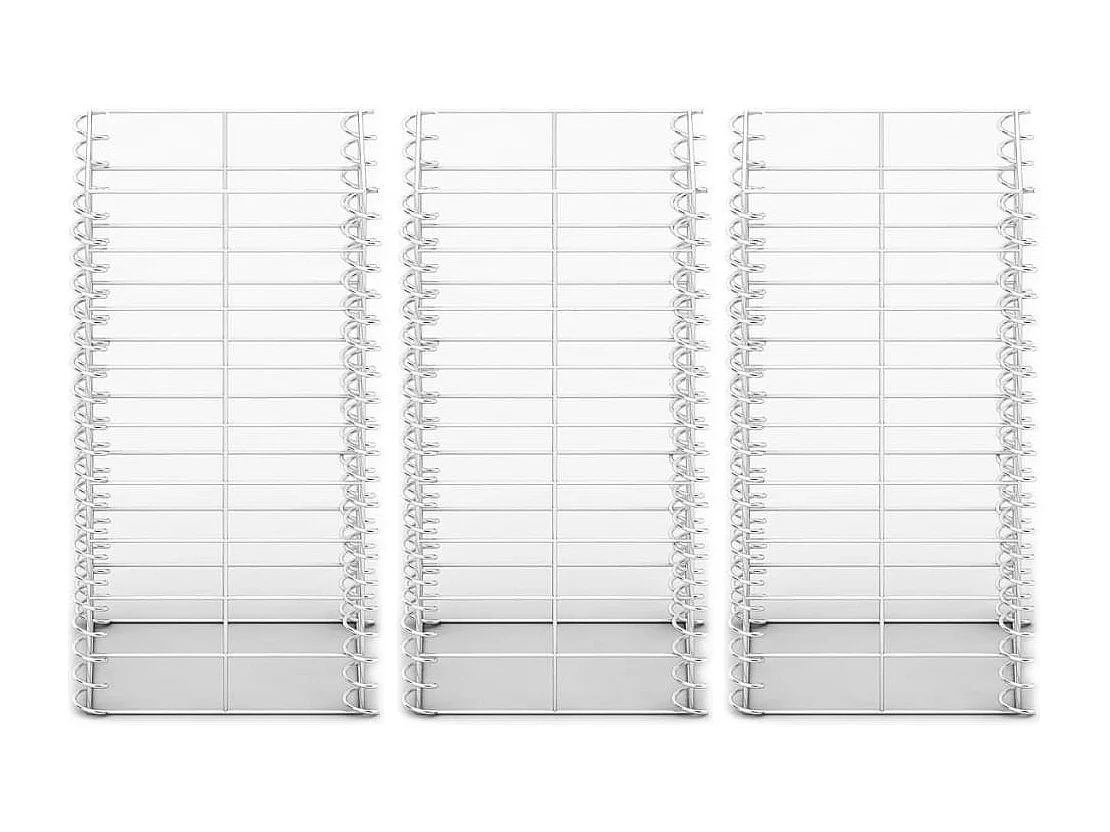 Jeu de panier de gabion 3 pcs Fil galvanisé 25x25x50 cm